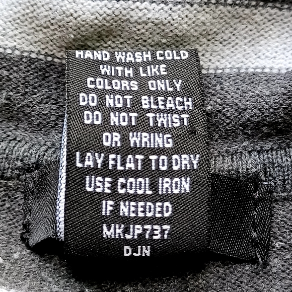 Deb Vneck Women Stretchy Hooded Sweatshirt Gray and White Stripes M - Picture 12 of 13